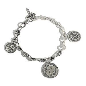 Bracelet vintage avec pendentif en forme de pièce de monnaie de <span class=keywords><strong>Napoléon</strong></span>, bracelet à breloques tendance pour femmes, argent sterling 925, bijoux fins personnalisés en gros - Product Image 1