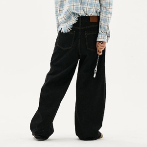 Jean en denim brut 100 % coton, coupe décontractée taille mi-haute, double épaisseur aux genoux, denim selvedge de haute qualité, jambe droite, pour homme, vente en gros - Product Image 6