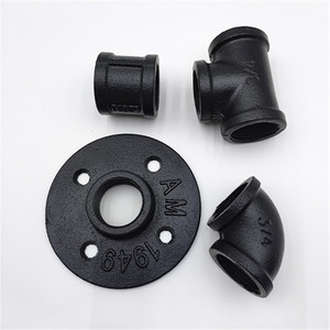 3/4 dễ uốn sắt steampunk ống màu đen phù hợp khuỷu tay, tee, mặt bích sàn, giảm tốc, khớp nối, unon cho phòng khách Bàn cà phê - Product Image 4