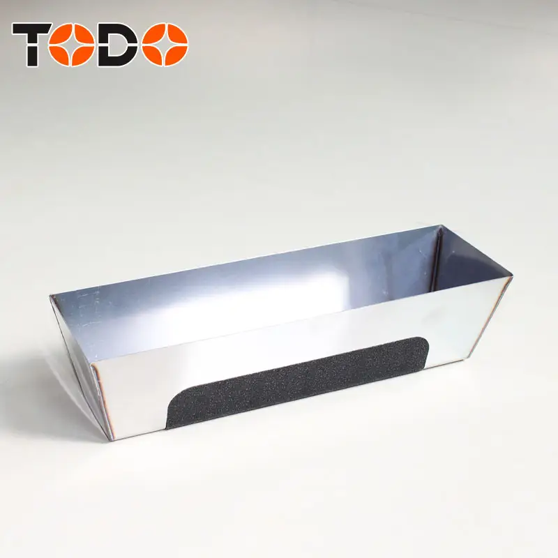TODO tools stainless steel non-slip drywall mud pan with round bottom