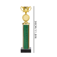 Trofeo Deportivo de Plástico al por Mayor con Base de Mármol, Trofeo de un Solo Poste para Eventos Escolares Infantiles
