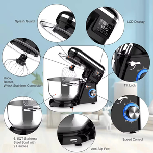 Robot batteur électrique avec écran LCD, batteur sur socle pour pâte et gâteaux, robot culinaire - Product Image 5