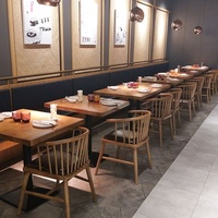 Ensemble moderne de table, chaises et canapé en bois massif pour cantine, restaurant, salon de thé et restaurant de fondue, personnalisable