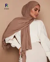 Качественный эластичный хлопковый Трикотажный Шарф, эластичный Гладкий хиджаб