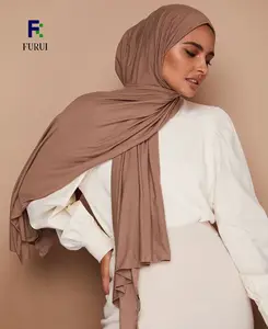 Rts Kwaliteit Rekbare Katoenen Jersey Sjaal Stretchy Effen Wrap Sjaal Hijab