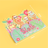 Bloc-notes autocollant personnalisé à faible MOQ avec motif de paresseux mignon, idéal pour le bureau ou comme cadeau, marque-pages personnalisables avec logo