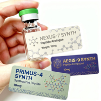 Étiquettes personnalisées de haute qualité pour flacons de peptides, autocollants d'identification de marque imperméables