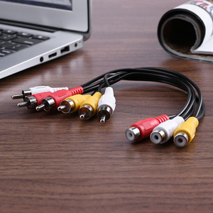 Prix d'usine <span class=keywords><strong>3</strong></span> <span class=keywords><strong>RCA</strong></span> Femelle vers <span class=keywords><strong>6</strong></span> <span class=keywords><strong>RCA</strong></span> Mâle Splitter Audio Vidéo Adaptateur Câble AV Transmission de données universelle Câble <span class=keywords><strong>RCA</strong></span> - Product Image 3
