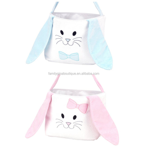 Wholesale Monogram <strong>Easter</strong> Bucket Pink Floppy Long Ears Egg <strong>Gift</strong> Bag Plush Bunny <strong>Easter</strong> <strong>Basket</strong> - Product Image 3