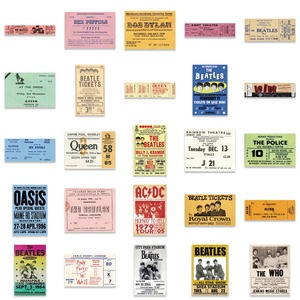 55 Pegatinas Vintage de Banda de Rock, Pegatinas Adhesivas de Papel con Diseño Retro de Música para Motocicleta, Cuaderno, Guitarra, Botella - Product Image 5