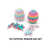 Ensemble d'œufs de dragon en cristal de glace, jouet fantastique, thème science-fiction, plastique, imprimé en 3D, créatif, jouet pour enfants, ornement, cadeau unisexe