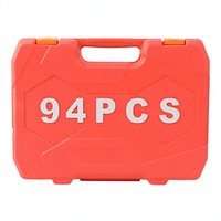 Jeu de clés à douilles OEM 94 pièces en acier au carbone traité thermiquement, noir, 1/2 et 1/4 pouce, pour réparation automobile
