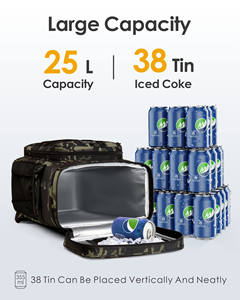 Sac à lunch isotherme en polyester avec poche avant, glacière étanche, bandoulière réglable, capacité de 24 L pour hommes et femmes - Product Image 5