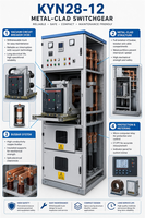Appareillage de commutation métallique extractible résistant aux arcs électriques, conception modulaire de baie, IEC 62271-200, 10/110 kV, mécanismes de double protection