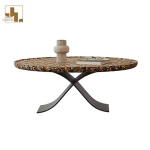 Thiết Kế Phong Cách Biệt Thự Phòng Khách Khảm Bàn Cà Phê Đặt Khách Sạn Sang Trọng Vòng Bàn Cà Phê Đồ Nội Thất - Product Image 6