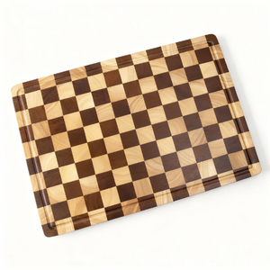 Planche à découper de luxe en bois de chêne à grain bouté, planche à découper de boucher de qualité supérieure avec canal à jus, planche à découper de cuisine antidérapante - Product Image 1