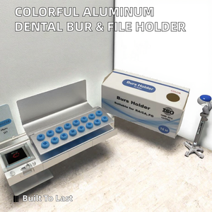 Hot Sale OEM Manual Aluminum Dental Bur Holder Stand with 10/16 Holes Silicone Ring FG RA Burs Autoclavable - Product Image 4