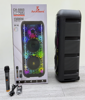 Enceinte portable Bluetooth 20W avec LED RGB, boombox, micro sans fil, télécommande et fonction TWS pour karaoké extérieur et soirées à domicile