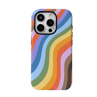 Coque de téléphone POD Rainbow Strip - Design de style européen - 16 coques de téléphone - Adhésif magnétique deux-en-un pour la charge sans fil, antichoc