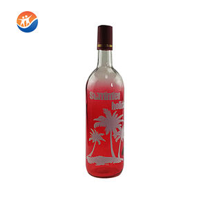 Nueva Botella de Agua o Vino de Vidrio Transparente de Color con Tapa de Clip de Corcho y Diseño Estampado en Oro - Product Image 1