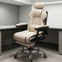 Chaise d'ordinateur moderne en métal durable avec surface en cuir pour la maison, le bureau et la chambre, réglable en hauteur et pivotante