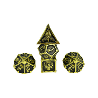 Ensemble de dés de jeu de rôle D&D en métal bronze antique, faits à la main, polyédriques, D20, 7 pièces, en matériaux personnalisés, moulés de manière écologique