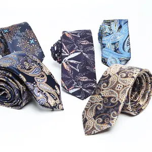 Wholesale Mens Classical Design Floral Neck Tie High Quality Tie Luxury Paisley Printed 100% Silk Ties