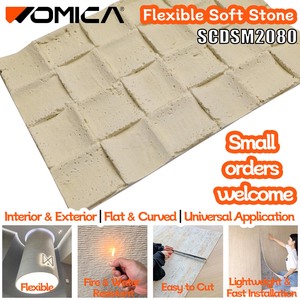 Panneaux de <span class=keywords><strong>pierre</strong></span> flexibles Womica Natural Look Travertine Mcm, placage à <span class=keywords><strong>coller</strong></span> pour revêtement mural intérieur de luxe - Product Image 1