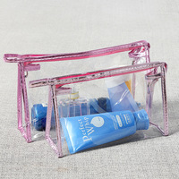 Pochette cosmétique transparente moderne en PVC pour femme, portable, pour voyage, bureau, étui à crayons, organisateur, impression de logo personnalisable