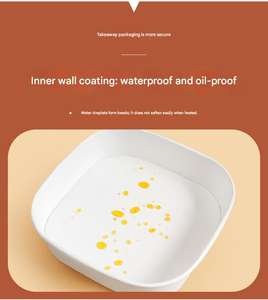 Tazones Cuadrados Personalizados de 360ml-1000ml con Tapas, Platos de Papel para Comida Caliente, para Servicios de Catering y Tiendas de Alimentos - Product Image 6