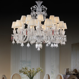 24 luces E14 <span class=keywords><strong>Bacarat</strong></span> Crystal Pendant Lights Luxury Italian Large Glass Crystal Chandelier para decoración de bodas Lighting - Product Image 2