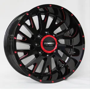 A0140 20" offroad alloy wheels 20 inch rims german alloy wheel manufacturers black and red wheel customs