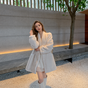 Abrigo <span class=keywords><strong>de</strong></span> Piel Sintética <span class=keywords><strong>de</strong></span> Visón para <span class=keywords><strong>Mujer</strong></span>, Cuello en V, Suave y Grueso, Chaqueta <span class=keywords><strong>de</strong></span> Invierno, Oferta Especial UMOO, Abrigo Completo, Envío Inmediato - Product Image 3