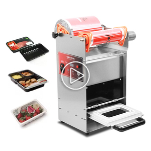 DF250T Easy Operation Electric Automatic Mechanical Table Tray Sealing Machine for Beverage Bottles and pp Plastic Sealing Trays - Product Image 1