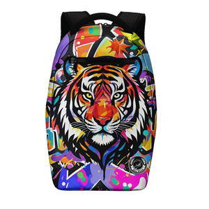 <span class=keywords><strong>Tiger</strong></span> graffiti PVC Ba lô cho trẻ em phim hoạt hình động vật in thiết kế mỏng với dây kéo đóng cửa cho đi xe đạp đi lại thể thao giản dị - Product Image 1