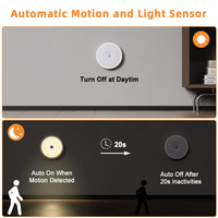Lampe murale magnétique moderne à LED RGB intelligente à détecteur de mouvement, alimentée par piles, en ABS, pour escalier, placard, armoire et chambre