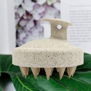 Environmentally Friendly Disposable Round Handle Wheat Straw TPR Waterproof Shampoo Brush for Hair <b>Scalp</b> <b>Massage</b> - Product Image 3