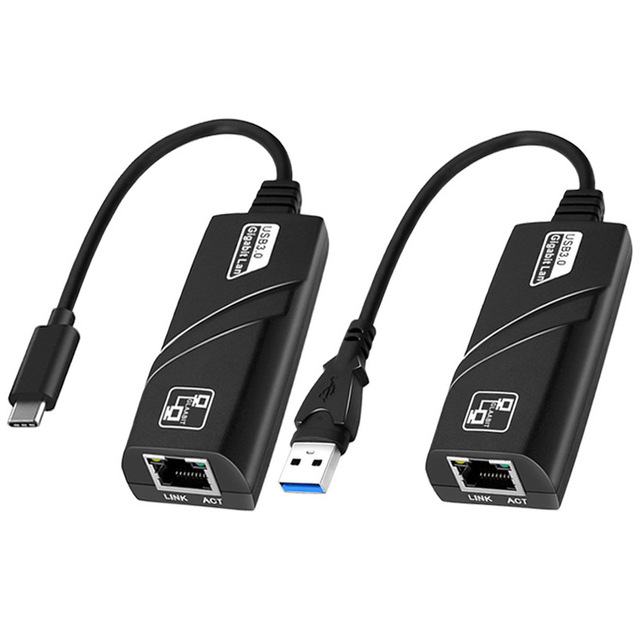 Cantell Type-C USB 3.0 2.0 to Ethernet RJ45 10/100/1000 Mbps USB C Lan Gigabit Network Adapter  Converter Compatible for OS WIN