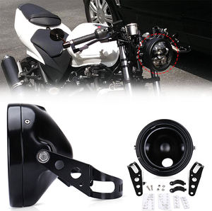 Anillo embellecedor OVOVS, carcasa completa para faro delantero de 7 pulgadas para Harley <span class=keywords><strong>KAWASAKI</strong></span> Honda Yamaha Suzuki Chopper Cafe Racer - Product Image 1