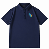 Kaos Polo Pria Bordir Katun 100% Klasik Kasual Lengan Pendek Grosir Kustom