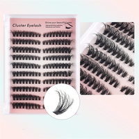 Extensions de cils gauche et droite effet œil de chat/renard, bouquets individuels 3D, aspect naturel, extensions de cils segmentées DIY