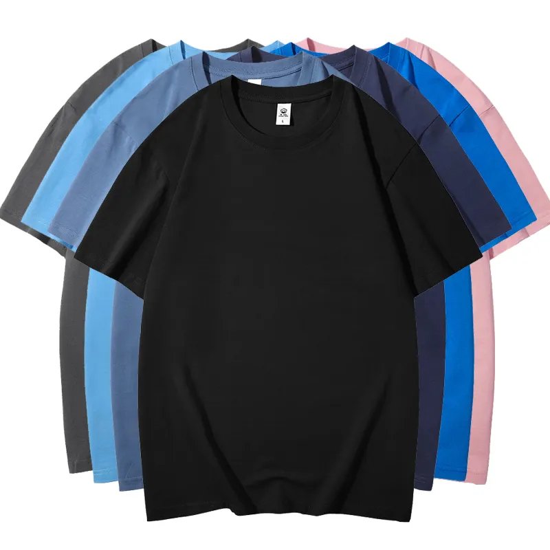 Wwwxxxcom-t-shirts pakaian bermerek grafik Drop Shoulder pria 230 Gsm katun warna nyaman kaus Femme