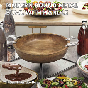 Bol moderne en aluminium avec poignée, écologique, pour salades, soupes, service de table, vaisselle de collection Paramount Home, utilisation sur table - Product Image 2