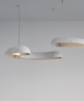 Luminaire suspendu à ondes acoustiques NRC 0.85 |   Lustre en feutre PET insonorisant |   Luminaire ignifuge B1 pour bureaux, bibliothèques et hôtels