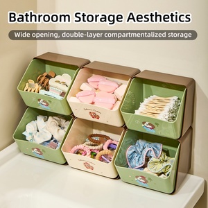 High-capacity Cartoon Portable Custom Logo and Packing Desktop <b>Double</b>-Layer Storage Box Promotional Wholesale Storage Container - Product Image 5