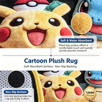 Tapis doux Alfombra Soft Pokemon Pikachu, tapis imprimé sur mesure avec des personnages de dessins animés, motif de cartes de jeu, tapis Y2K