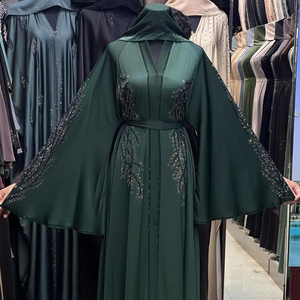 Nuova Abaya Tradizionale Islamica di Dubai 2025 per Donne, Bellissimo Abito Nero dall'Arabia Saudita, Accessori Musulmani del Golfo - Product Image 1