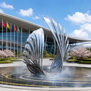 Escultura Abstracta de Cisne Grande de Acero Inoxidable para Jardín, Decoración Urbana, Estatua de Metal Artística Personalizada para Exteriores - Product Image 5