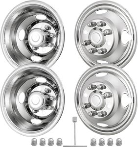 Copricerchi in Acciaio Inox per Auto, Set Completo Anteriore e Posteriore da 16 Pollici per <span class=keywords><strong>Ford</strong></span> E350 E450 <span class=keywords><strong>Van</strong></span> 1992-2016 2018-2021 HY-016-007 - Product Image 1