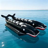 Bateau gonflable personnalisé avec logo, 10 places, en forme de requin, de poisson volant ou de banane, grand bateau de sport nautique tractable pour usage commercial
